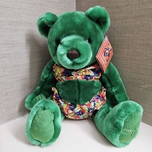 Green Plush Teddy Bear with Floral Bikini Proquest 2004